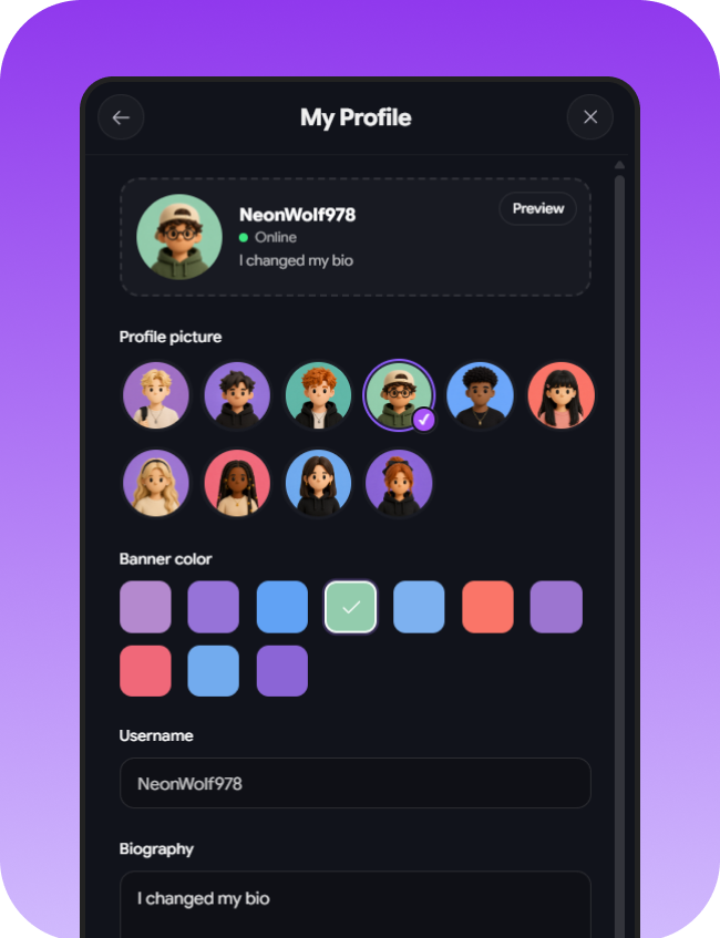 Callio anonymous profile and call history features